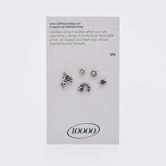 [Set of 5] [Surgical] Antique Star Country 16G Body Piercing Back Piercing Cartilage Piercing 