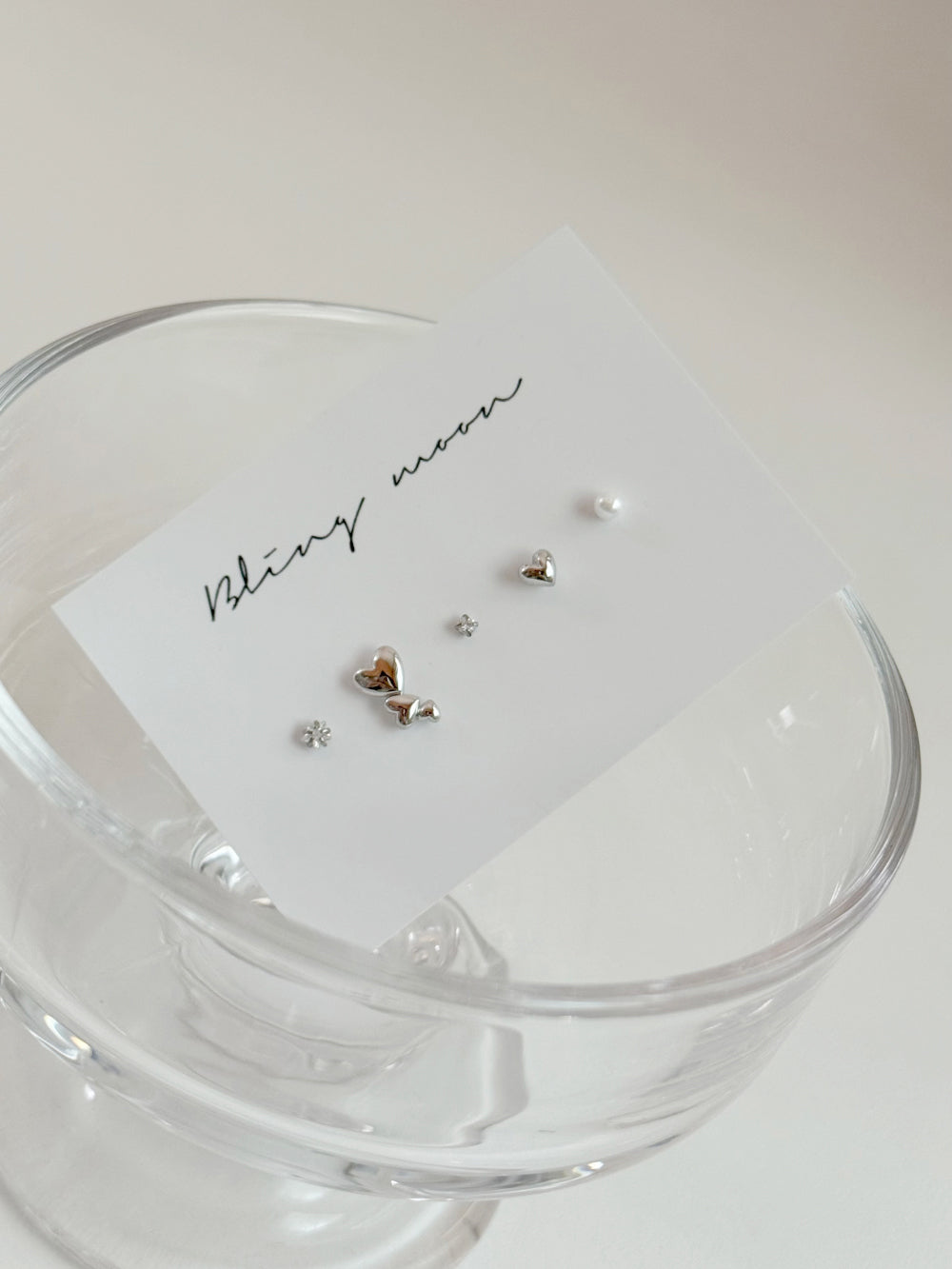 [5set]トリプルハート真珠ピアス 16G ボディピアス キュービックミニ シンプルデイリー シルバーラブリー