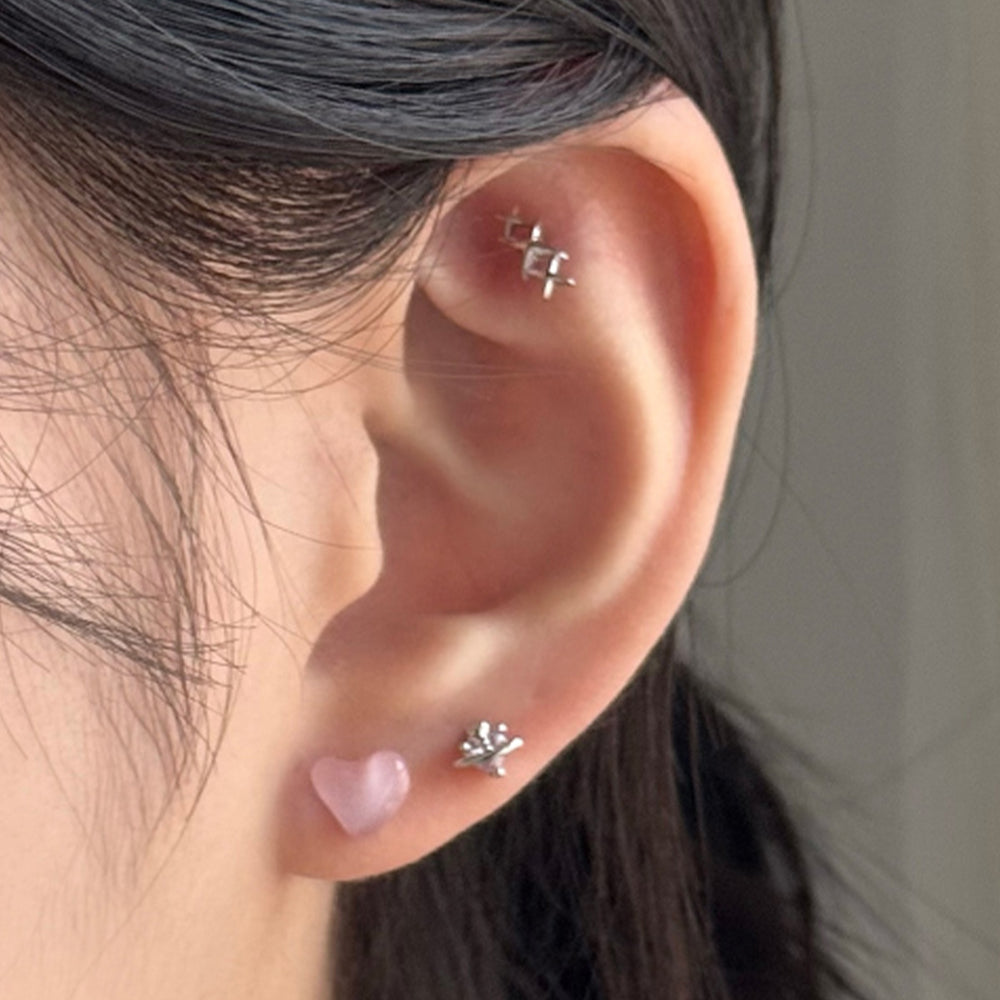 [4set]ジェリーピンクハート＆トゥインクル 16G ボディピアス ブリー ユニーク シンプルデイリー キュービックミニ