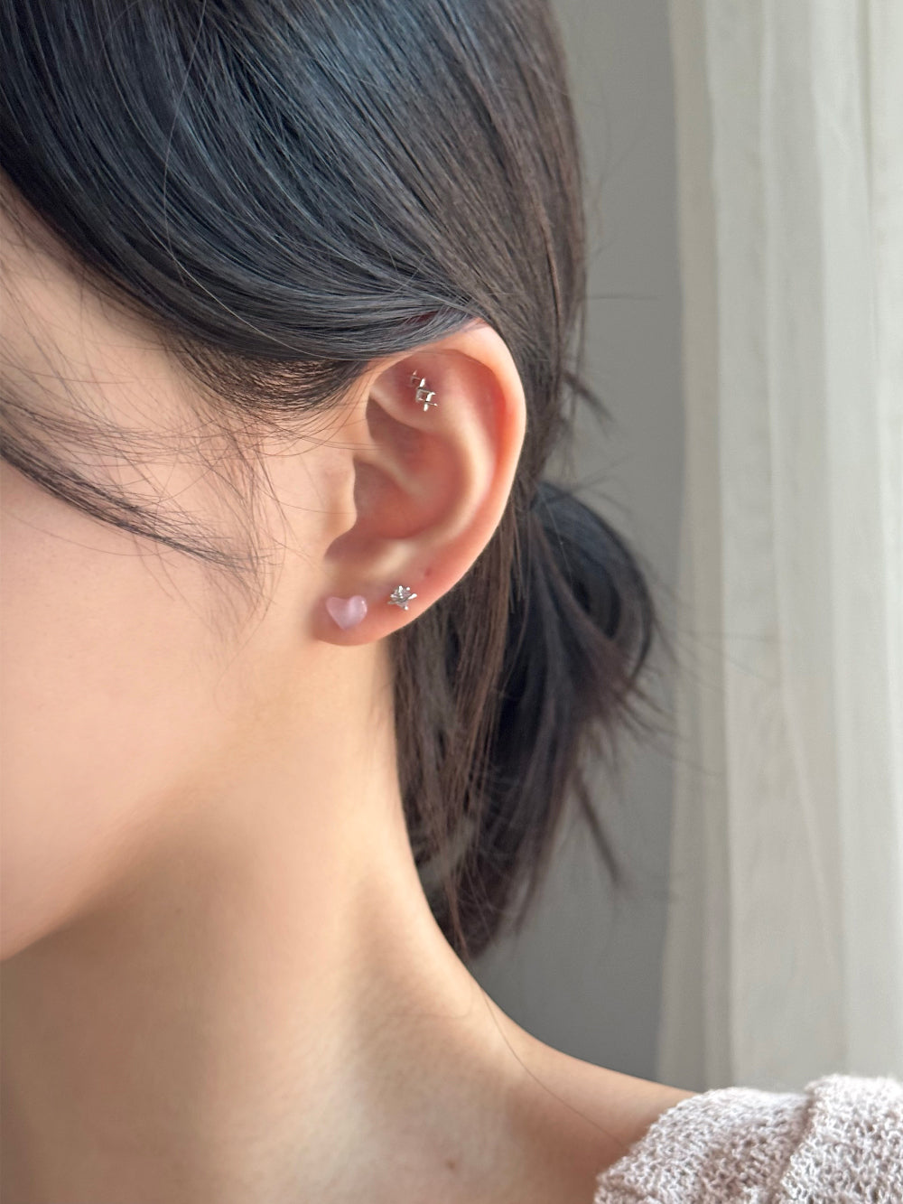 [4set]ジェリーピンクハート＆トゥインクル 16G ボディピアス ブリー ユニーク シンプルデイリー キュービックミニ