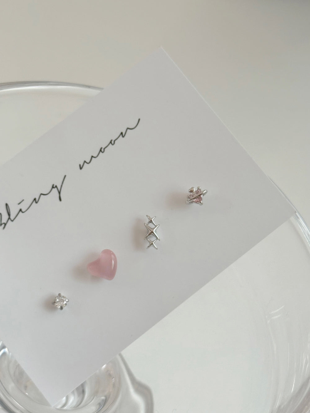 [4set]ジェリーピンクハート＆トゥインクル 16G ボディピアス ブリー ユニーク シンプルデイリー キュービックミニ