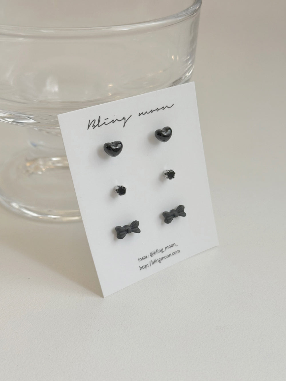 [SET] French ribbon pearl earrings set (2 colors)