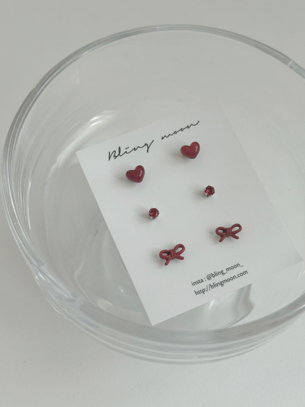 [SET] French ribbon pearl earrings set (2 colors)