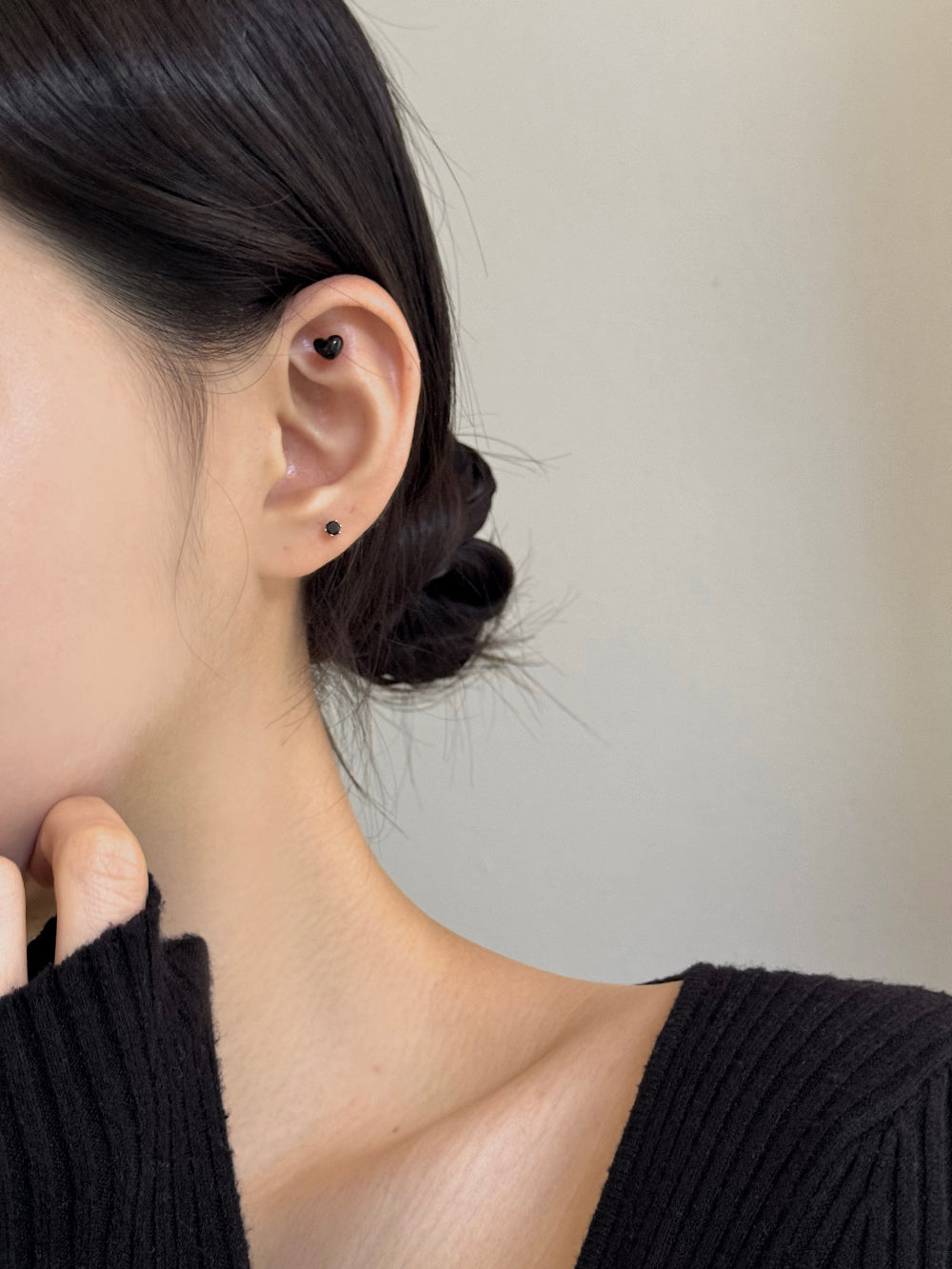 [SET] French ribbon pearl earrings set (2 colors)