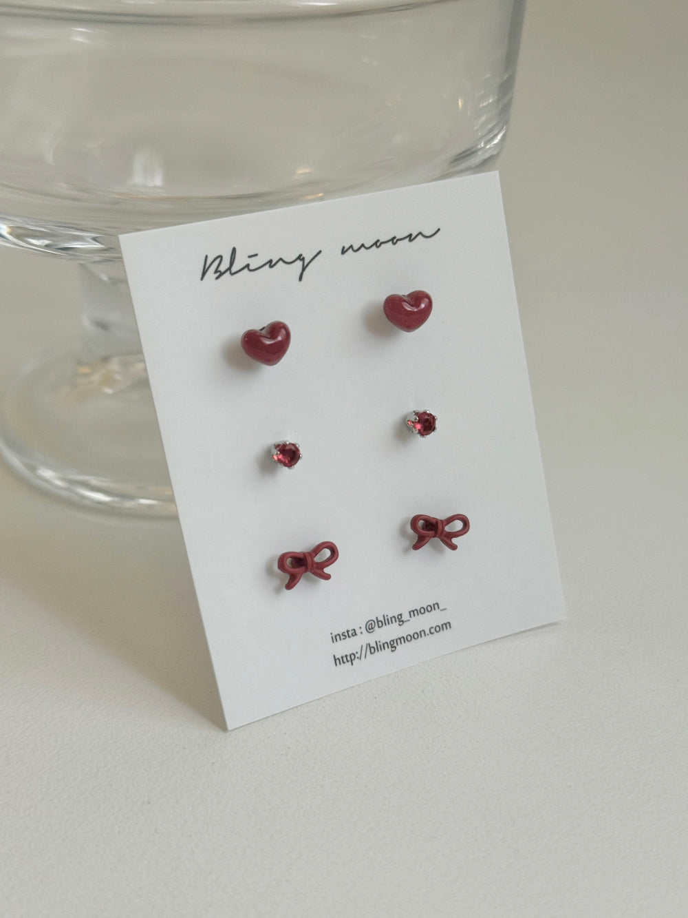 [SET] French ribbon pearl earrings set (2 colors)