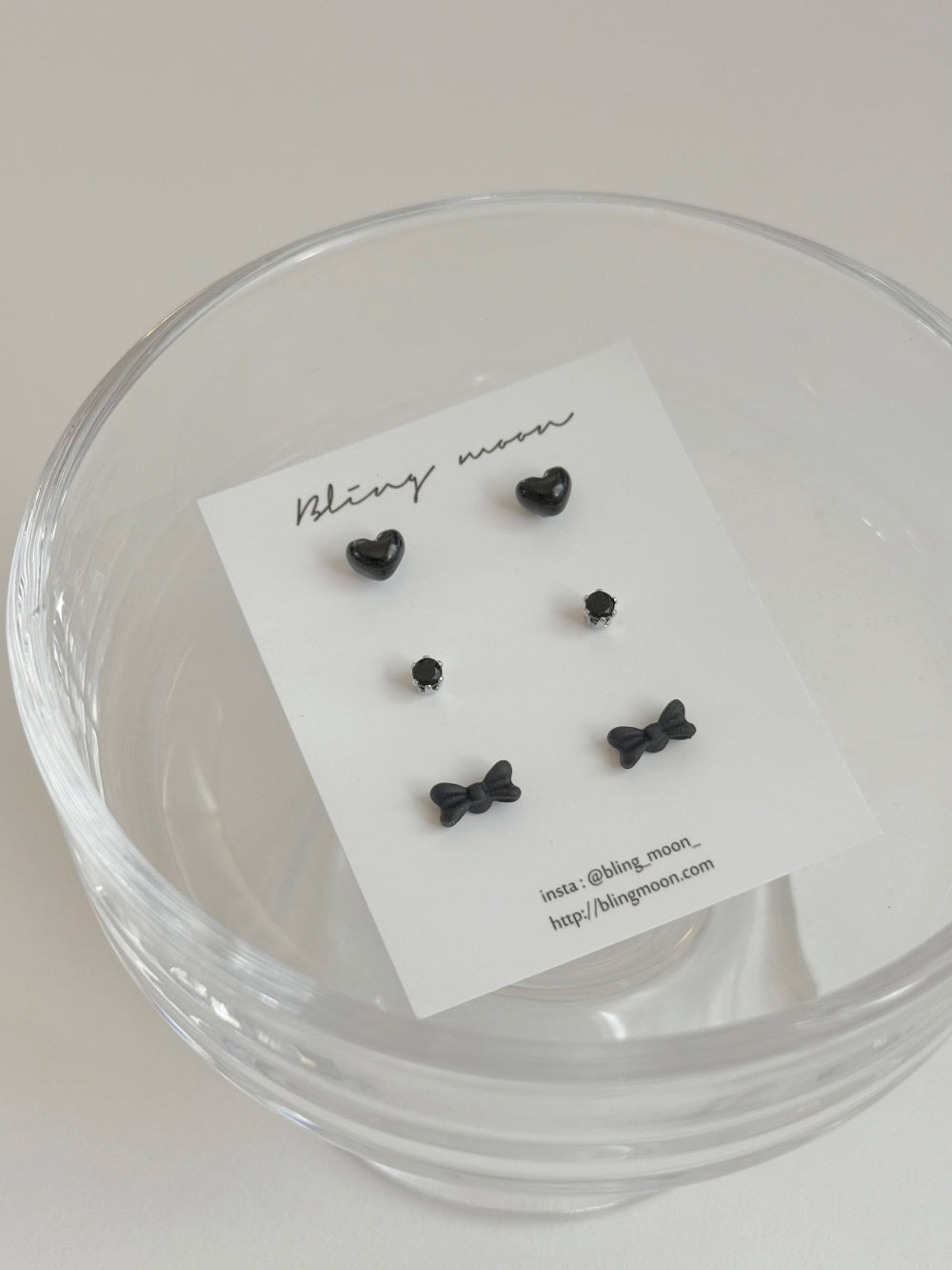 [SET] French ribbon pearl earrings set (2 colors)