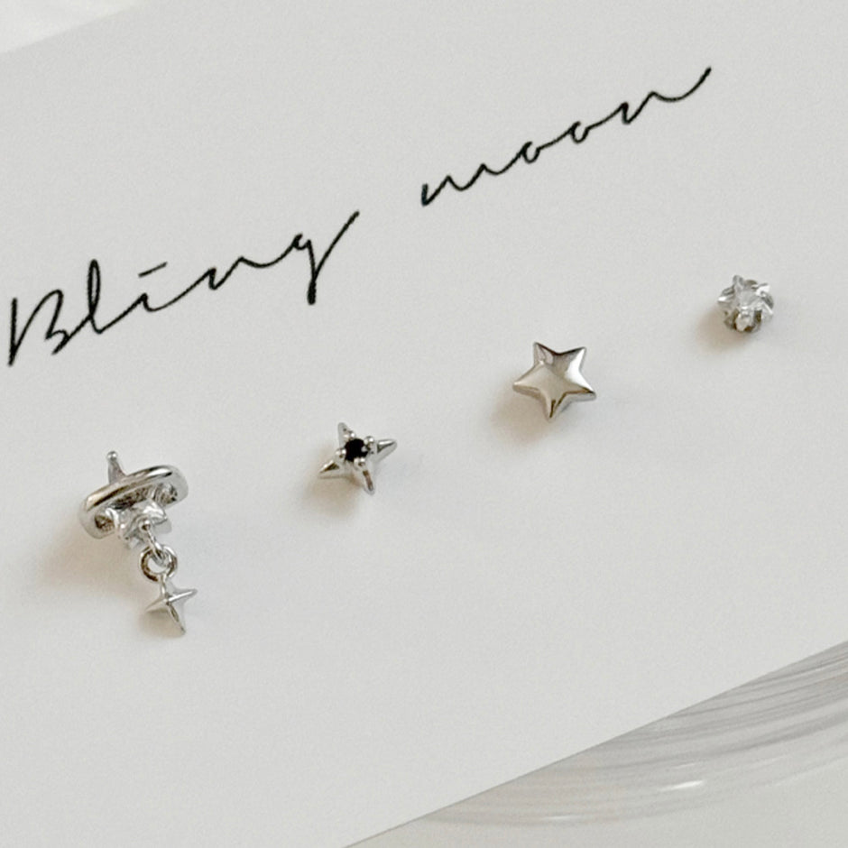 4set]ダーリンスター ピアスセット 16G ボディピアス 星 キュービック