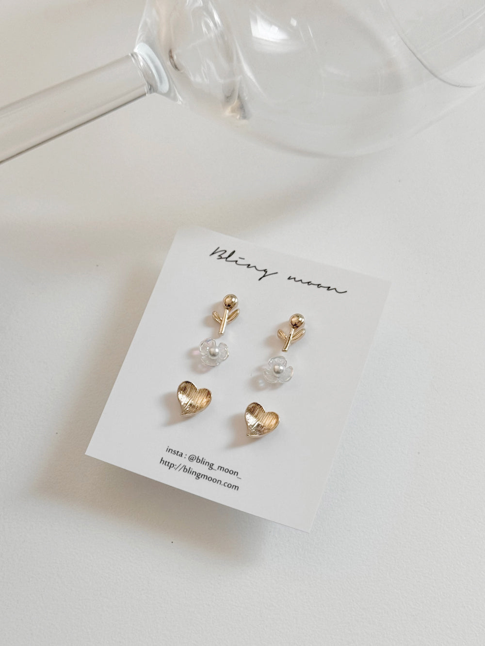 [SET] French ribbon pearl earrings set (2 colors)