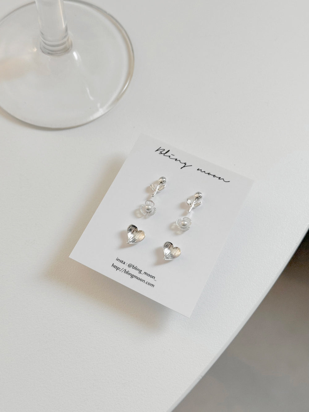 [SET] French ribbon pearl earrings set (2 colors)