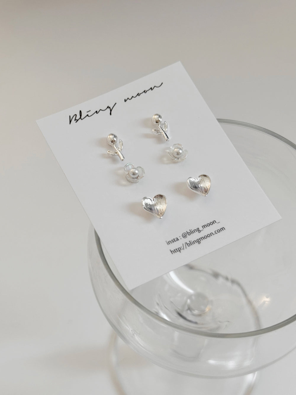 [SET] French ribbon pearl earrings set (2 colors)
