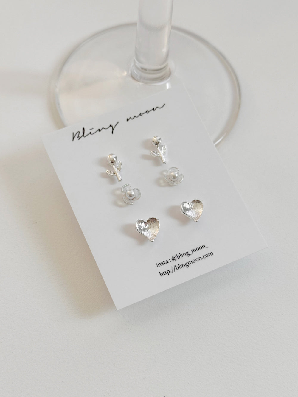 [SET] French ribbon pearl earrings set (2 colors)