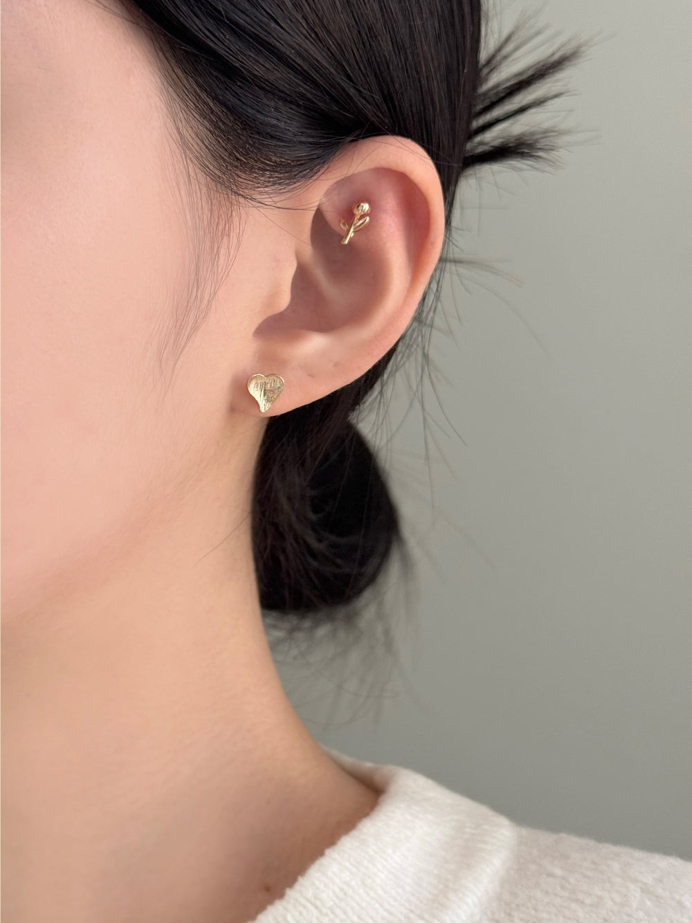 [SET] French ribbon pearl earrings set (2 colors)