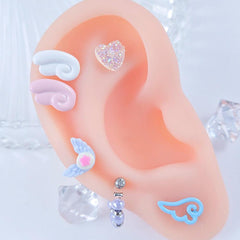 [サージカル]カラーエンジェル 天使 ウイング 翼 羽 (2Type 4Color) 16G ボディピアス キャッチ ピアッシング 軟骨ピアス