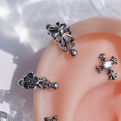 [サージカル] シールド 桜 リリーライン アンティーク (2Type) 16G ボディピアス キャッチ ピアッシング 軟骨ピアス