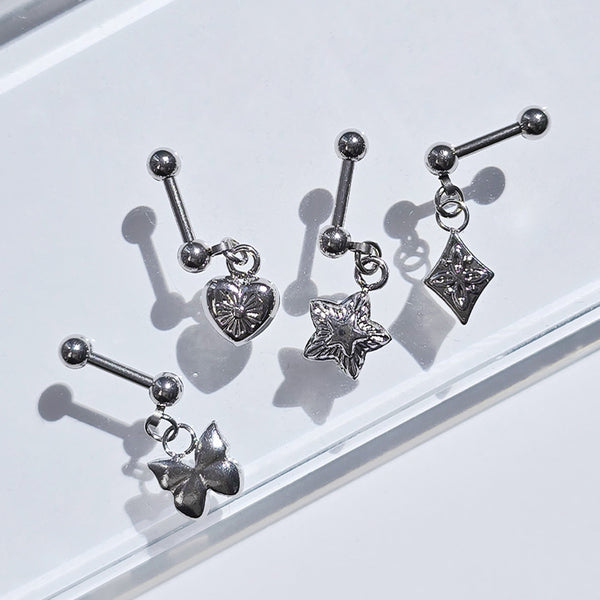 【極美品】CCロゴ ダブルハートがとってもキュート★ピアス ゆうパケット】ピアス レディース 中折れ キャッチレス 開閉式