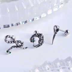 [サージカル]スネーク ローズ ザ ムーン カラスモチーフ ピアス (3Type) ボディピアス 16G