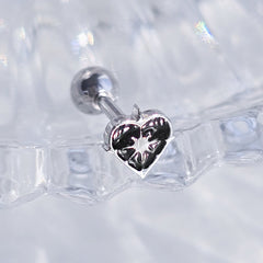 [サージカル]シリウス ブラックハート ピアス 16G 星モチーフ 軟骨ピアス
