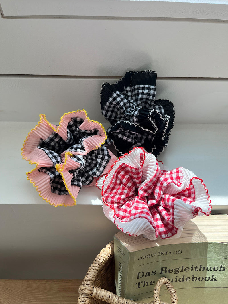 Check Frill Scrunchie (3 Colors)