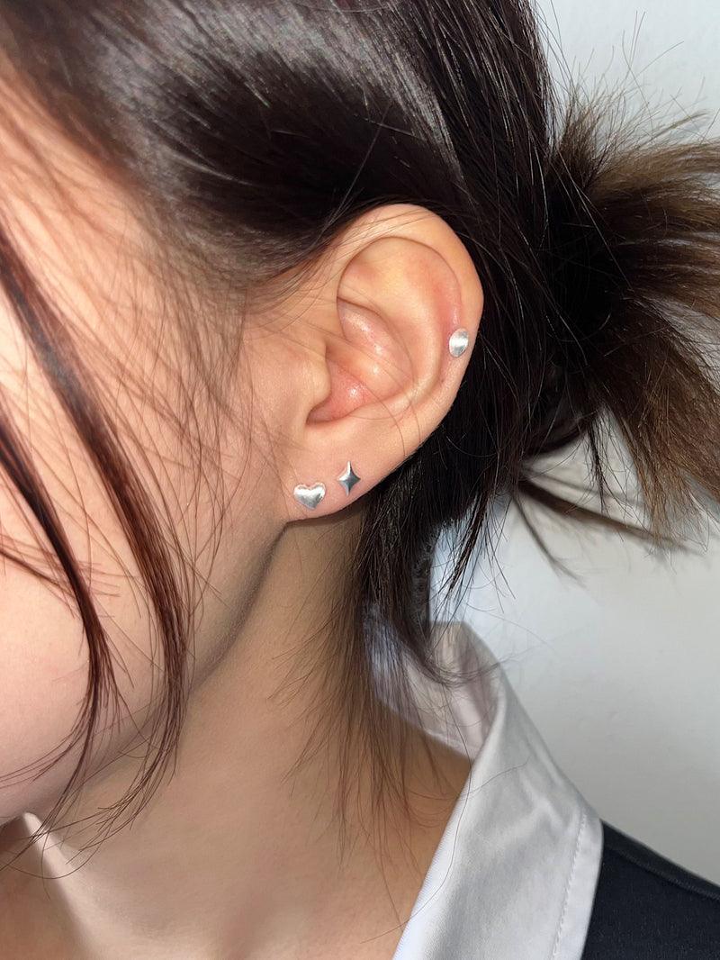 [925 Silver]オーバル ビーン 豆 ピアス (2Type) 18G ボディピアス キャッチ ピアッシング