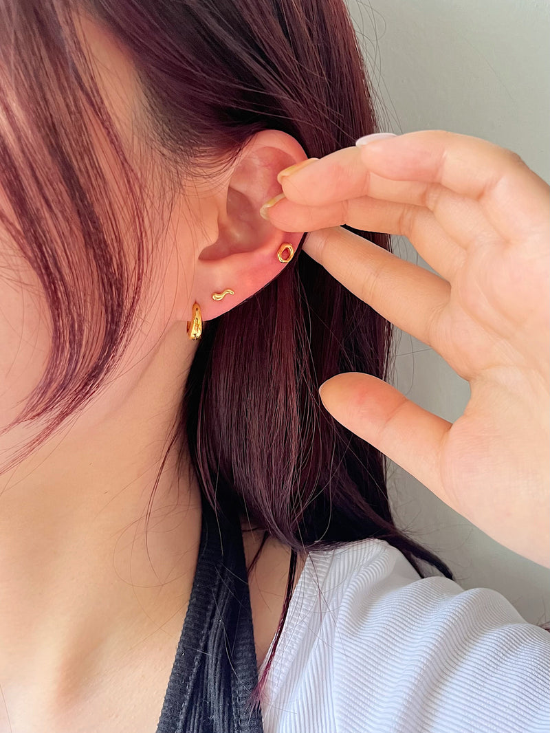 [サージカル]水滴 ワンタッチリング リングピアス (2color) 18G