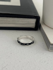 [925 Silver]ナイト スカイ ウェイビー オープン リング指輪