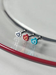 [Surgical] Cloud Heart 16G (3 Colors) Body Piercing Back Piercing Cartilage Piercing 