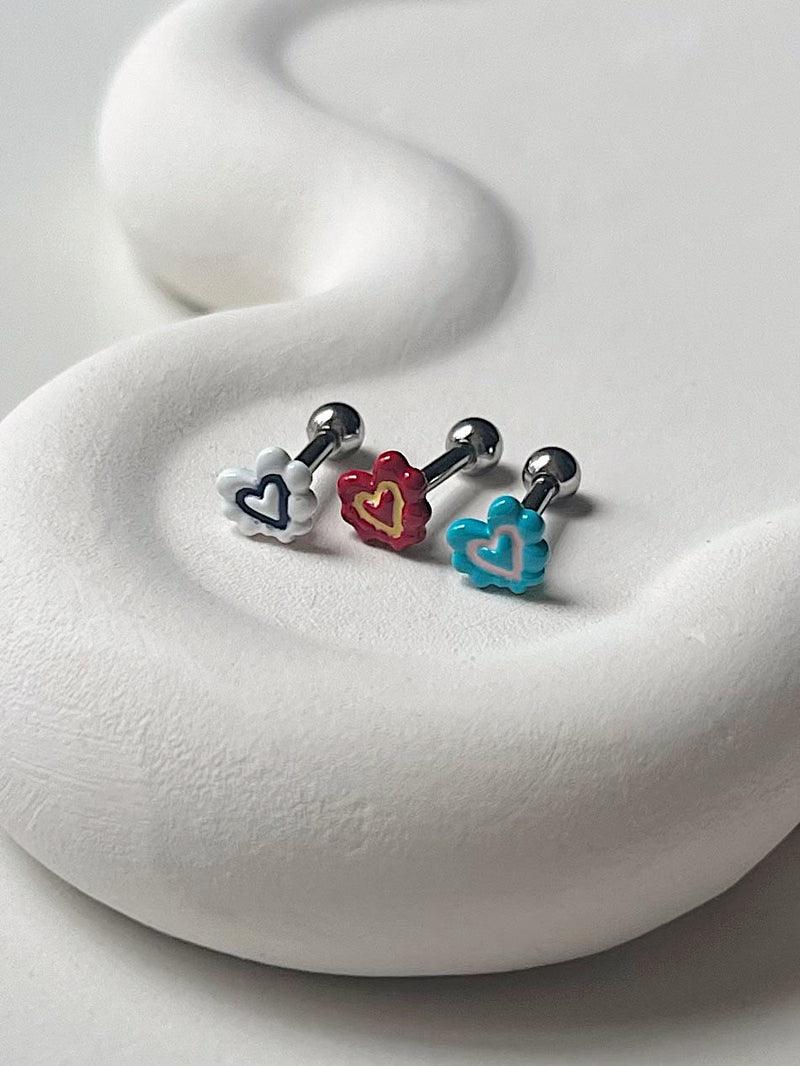 [Surgical] Cloud Heart 16G (3 Colors) Body Piercing Back Piercing Cartilage Piercing 