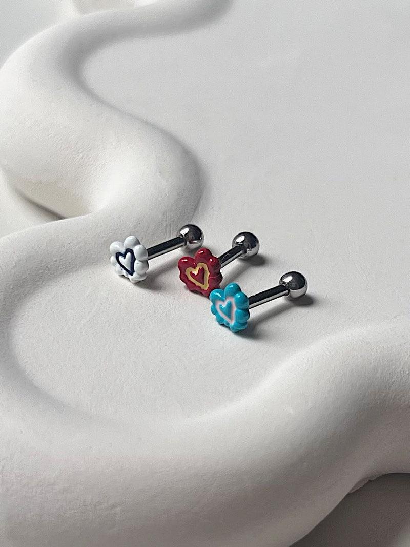 [Surgical] Cloud Heart 16G (3 Colors) Body Piercing Back Piercing Cartilage Piercing 