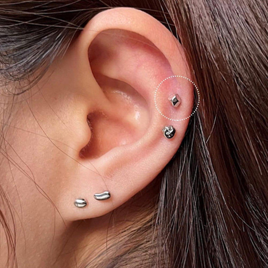 925 Silver]グローイング ハート 20G ボディピアス キャッチ
