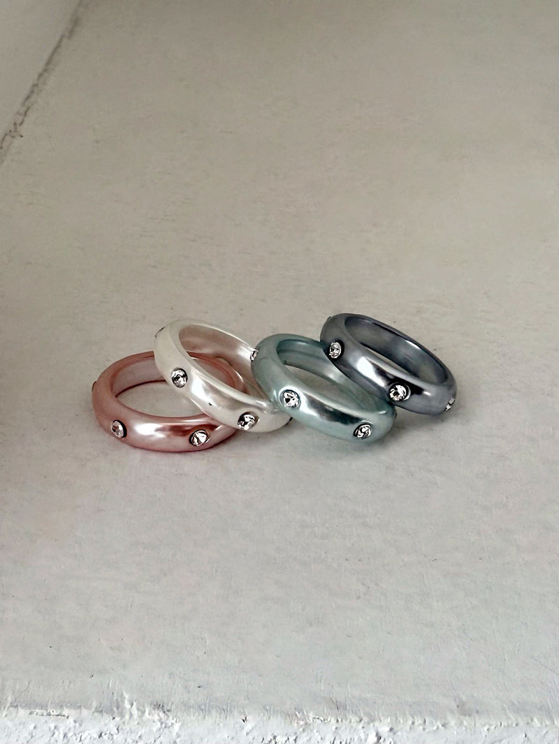 パールカラーキュービック アクリルリング (全4色)