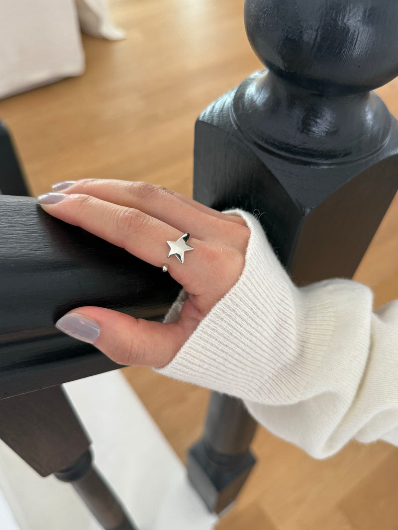 スターライン オープンリング フリーサイズ シルバー 指輪