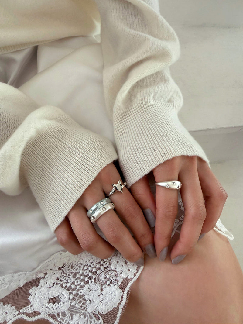 スターライン オープンリング フリーサイズ シルバー 指輪