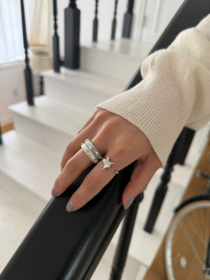 スターライン オープンリング フリーサイズ シルバー 指輪