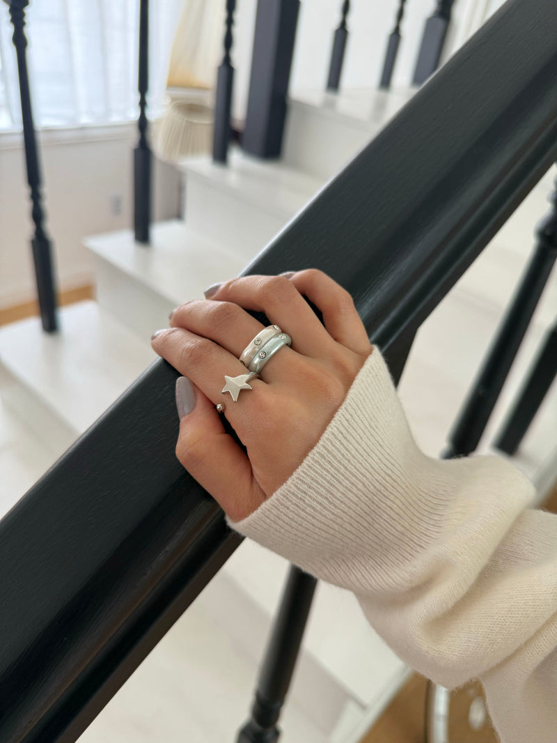 スターライン オープンリング フリーサイズ シルバー 指輪