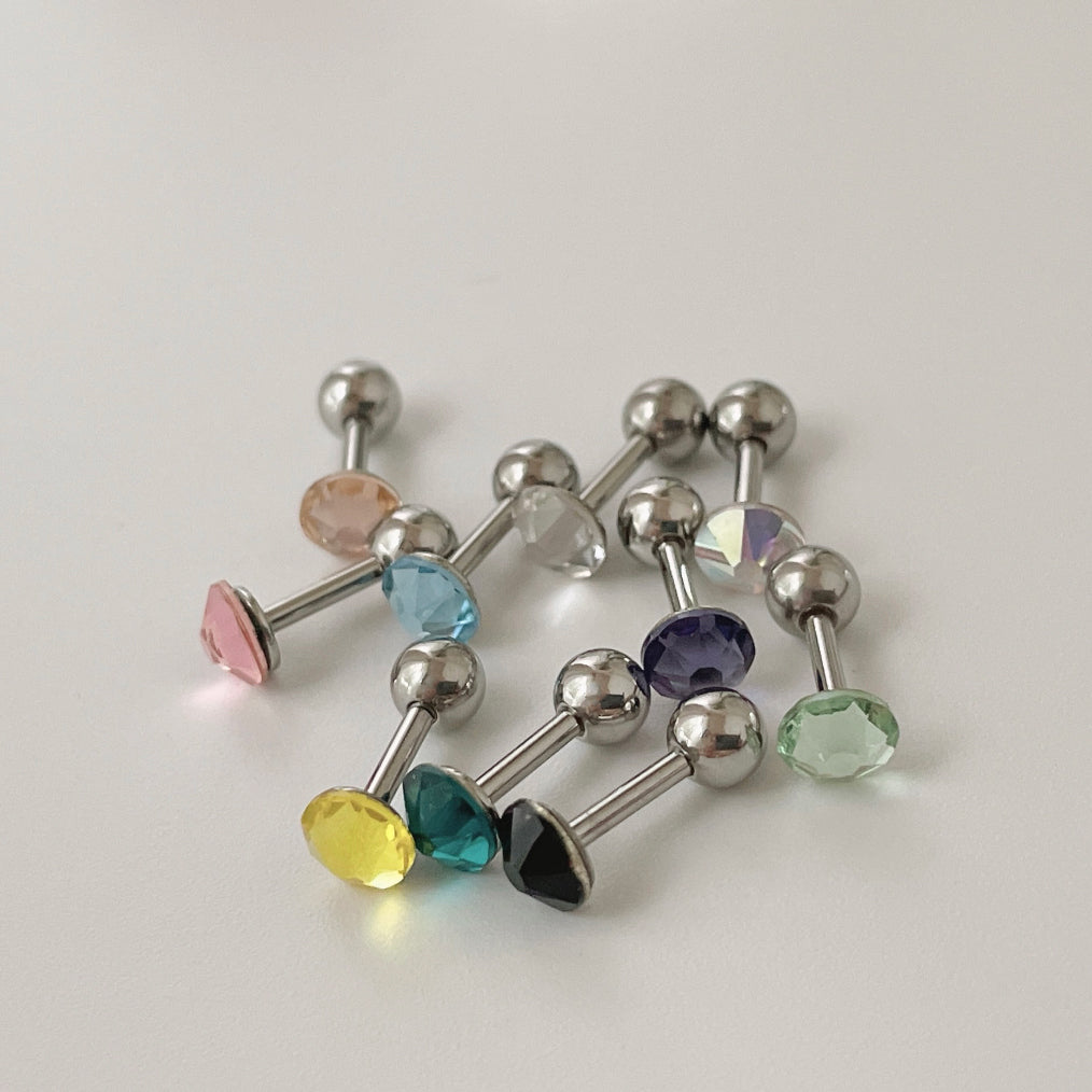 [Surgical] 5mm Cubic (11 Colors) 16G Body Piercing Back Piercing Cartilage Piercing 