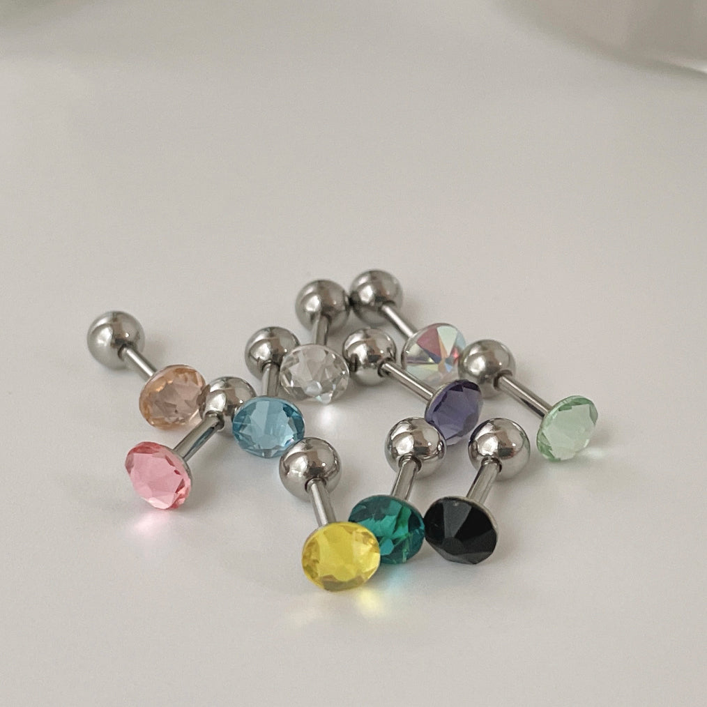 [Surgical] 5mm Cubic (11 Colors) 16G Body Piercing Back Piercing Cartilage Piercing 