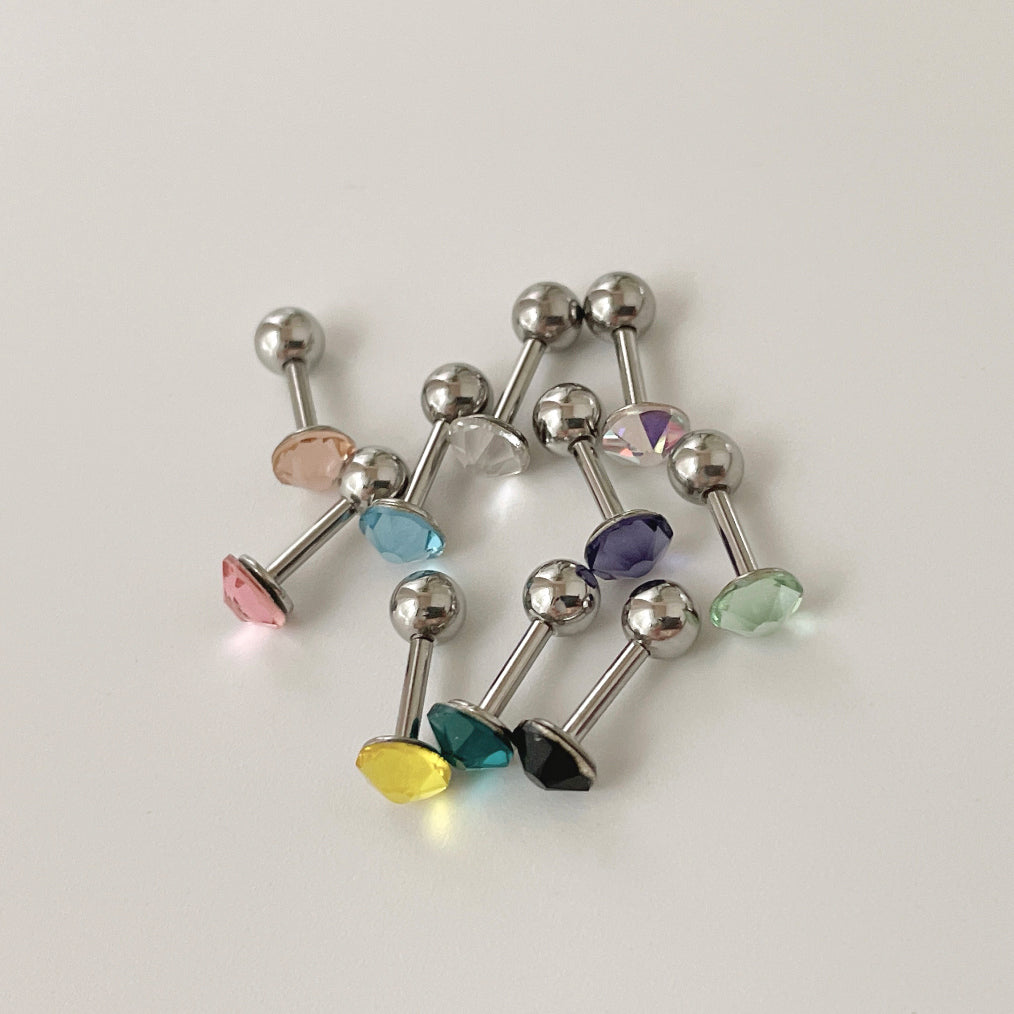 [Surgical] 5mm Cubic (11 Colors) 16G Body Piercing Back Piercing Cartilage Piercing 