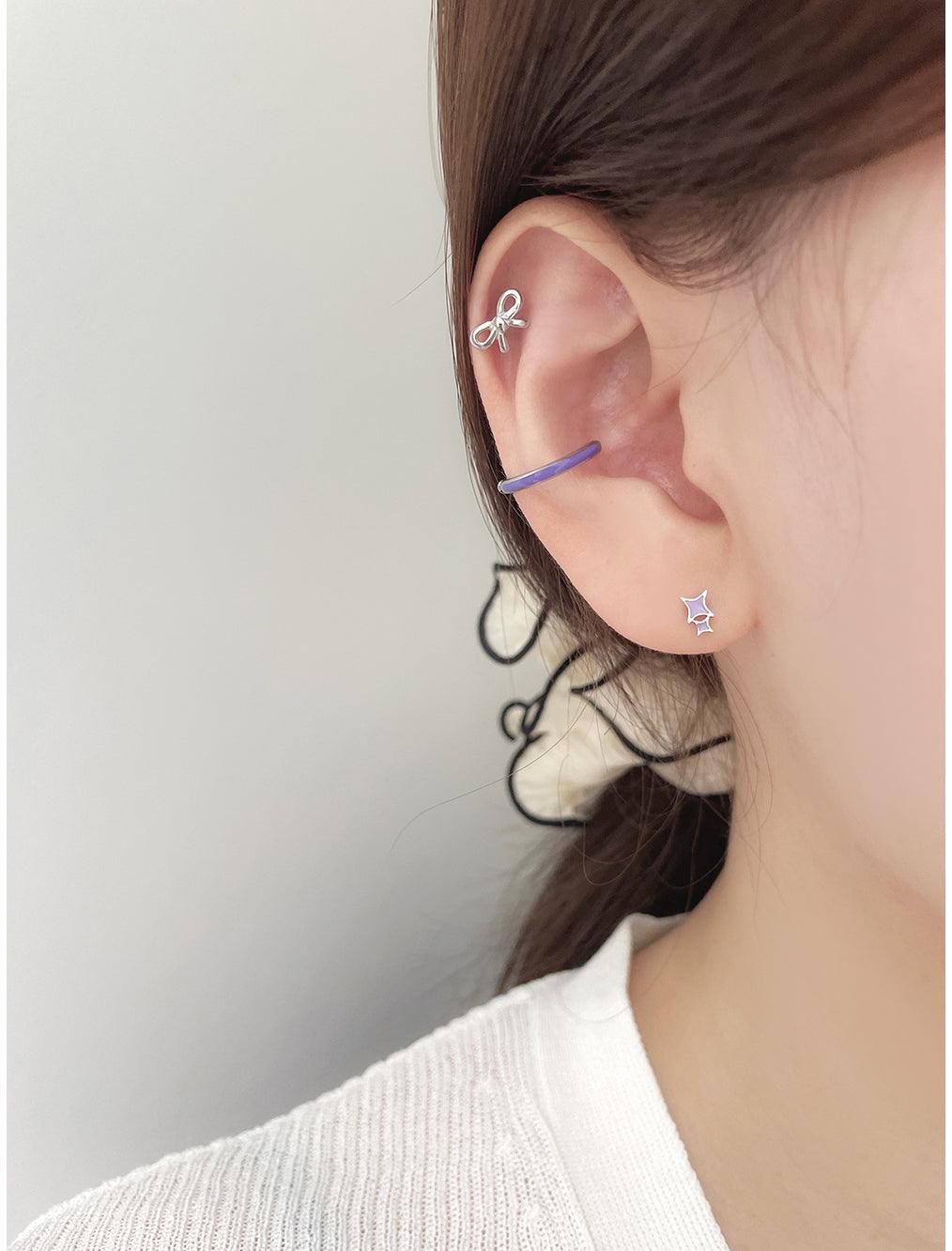 [Surgical] Ribbon Stud 16G Body Piercing Back Piercing Cartilage Piercing 