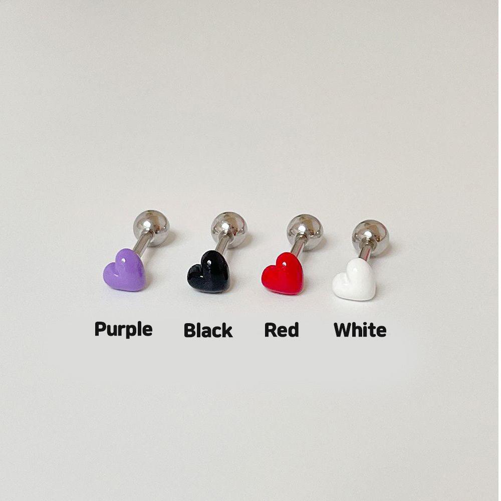 [Surgical] Coated Mini Heart (4 Colors) 16G Body Piercing Back Piercing Cartilage Piercing 