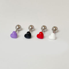 [Surgical] Coated Mini Heart (4 Colors) 16G Body Piercing Back Piercing Cartilage Piercing 