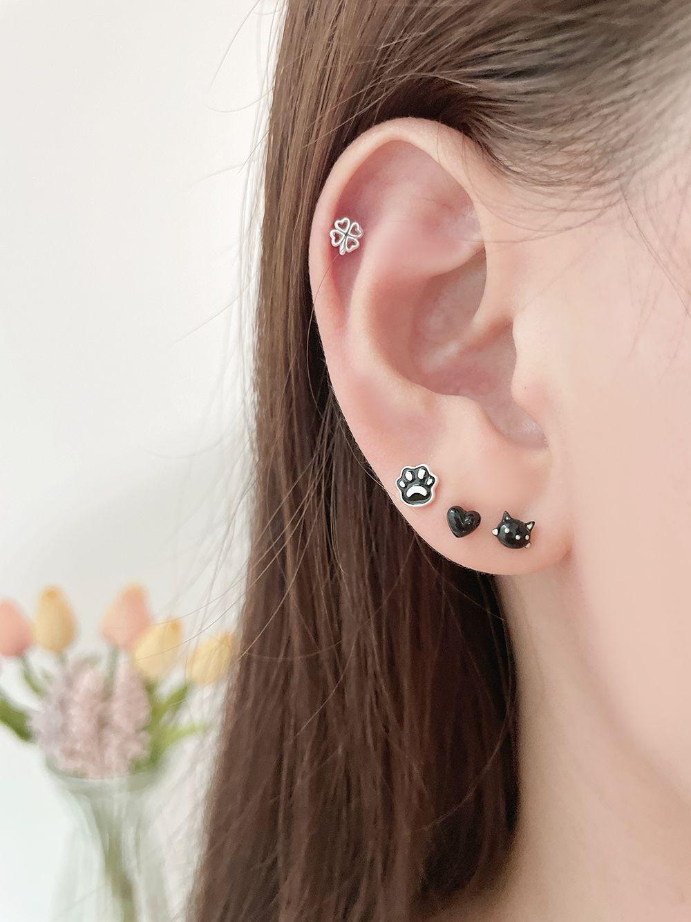 [サージカル]かわいい 猫 ネコ 肉球 足裏 (3Color) 16G ボディピアス キャッチ ピアッシング 軟骨ピアス