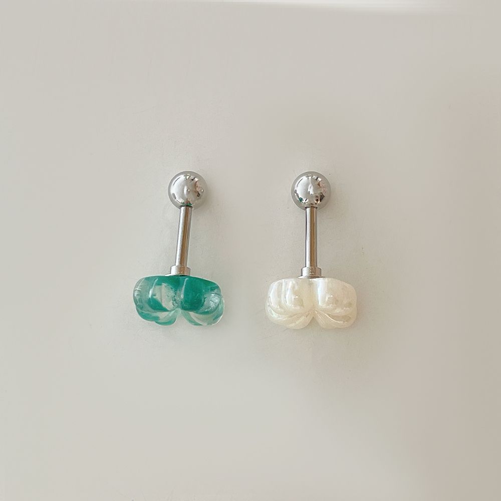 [Surgical] Acrylic Clover (2 Colors) 16G Body Piercing Back Piercing Cartilage Piercing 