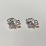 [925 Silver]キュービック パール ミックス ワンタッチ リングピアス - 4MiLi (フォーミリ)