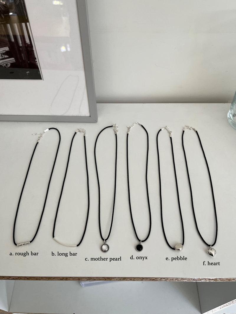 [925 Silver]ブラック ロープ ペンダント ネックレス (6Type) - 4MiLi (フォーミリ)