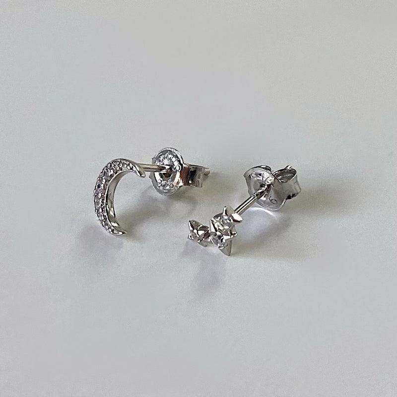 [925 Silver]ナイト スカイ アンバランス ピアス 両耳用 - 4MiLi (フォーミリ)