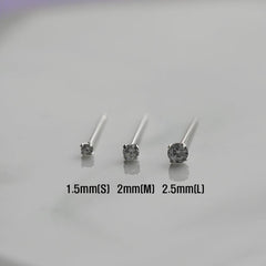 [925 Silver]ミニキュービックピアス (3Size) 両耳用 - 4MiLi (フォーミリ)