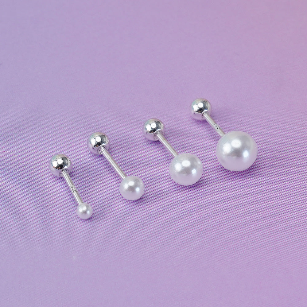 [925 Silver] Ball &amp; Cubic Basic Piercing (3 Sizes) 20G Body Piercing Back Piercing Cartilage Piercing