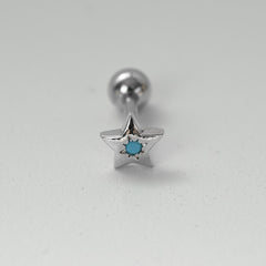 [Surgical] Turquoise Icon Star Crescent Almond (3 Type) 16G/14G Body Piercing Star 