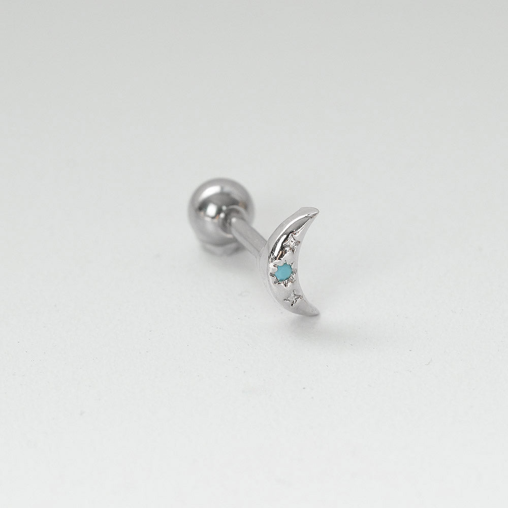 [Surgical] Turquoise Icon Star Crescent Almond (3 Type) 16G/14G Body Piercing Star 