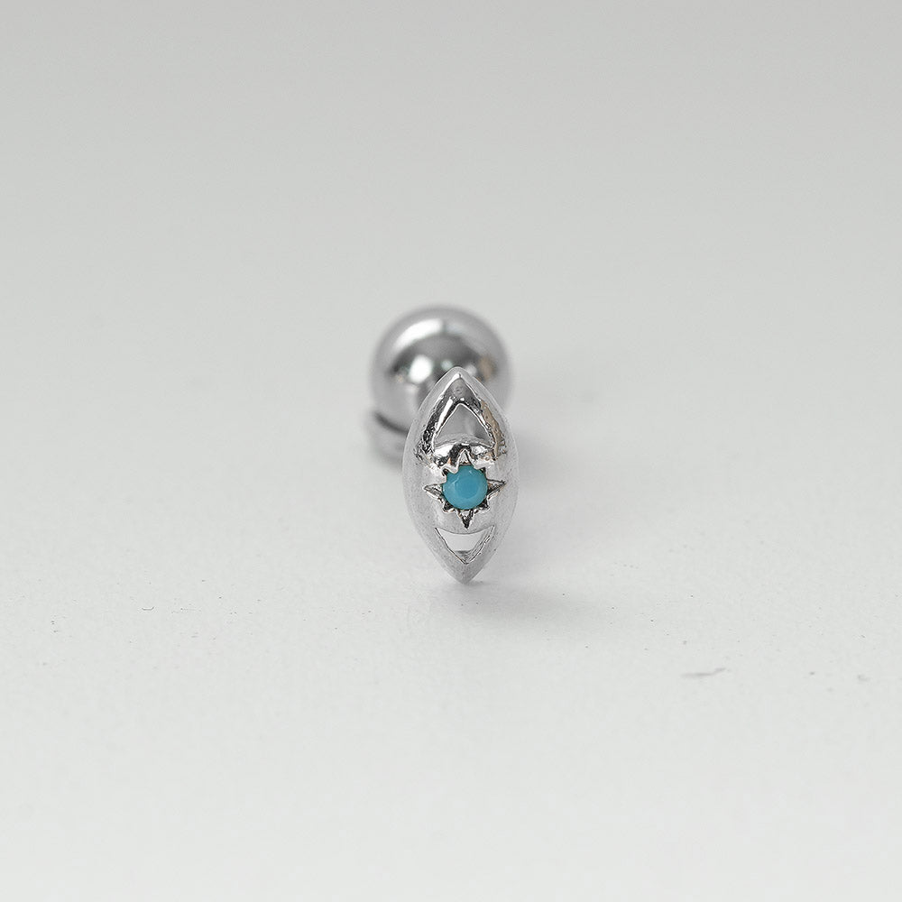 [Surgical] Turquoise Icon Star Crescent Almond (3 Type) 16G/14G Body Piercing Star 